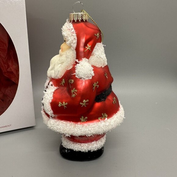 Krebs Glass Christmas Ornament, Santa in Box, European Inspired - Picture 3 of 8